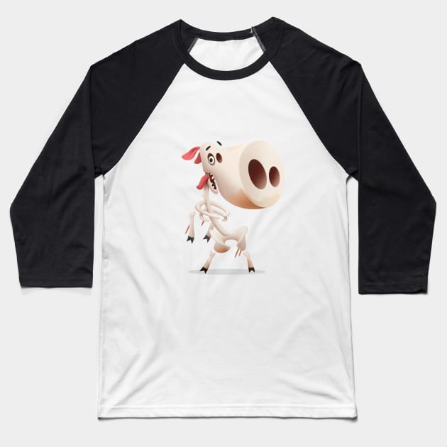 Piggy skeleton Baseball T-Shirt by Baydaku